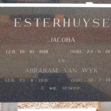 ESTERHUYSE Abraham van Wyk 1916-1977 &amp; Jacoba 1918-1970