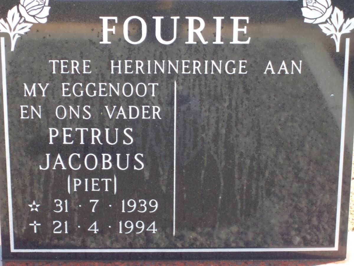 FOURIE Petrus Jacobus 1939-1994