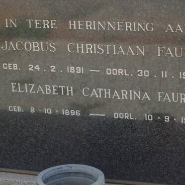 FAURE Jacobus Christiaan 1891-1968 &amp; Elizabeth Catharina 1896-1991