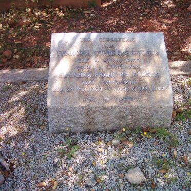 GOOSEN Francois Cornelius 1862-1927 &amp; Susanna Francina IMMELMAN 1868-1943