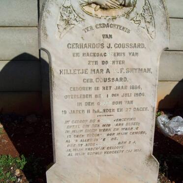 GOUSSARD Gerhardus J. :: SNYMAN Hilletjie Maria W.F. nee GOUSSARD 1884-1904