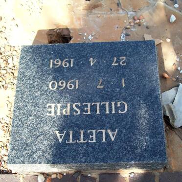 GILLESPIE Aletta 1960-1961