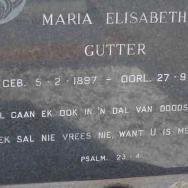 GUTTER Maria Elisabeth 1897-1970