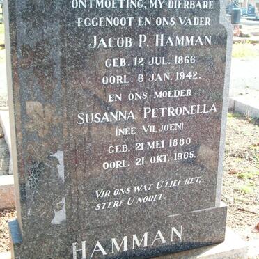 HAMMAN Jacob P. 1866-1942 &amp; Susanna Petronella VILJOEN 1880-1965