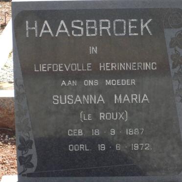 HAASBROEK Susanna Maria nee LE ROUX 1887-1972