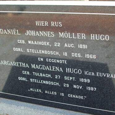 HUGO Daniel Johannes Moller 1891-1966 &amp; Margaretha Magdalena EUVRARD 1899-1987