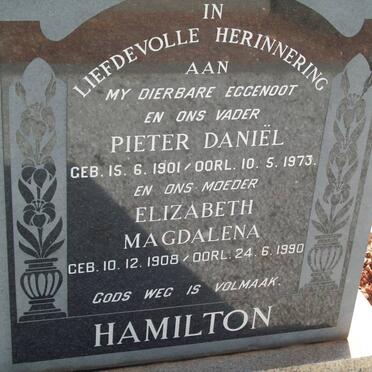 HAMILTION Pieter Daniel 1901-1973 &amp; Elizabeth Magdalena 1908-1990
