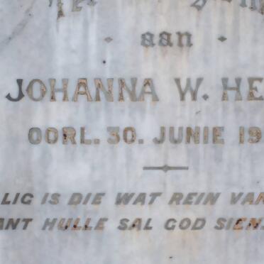 HELM Johanna W. -1930