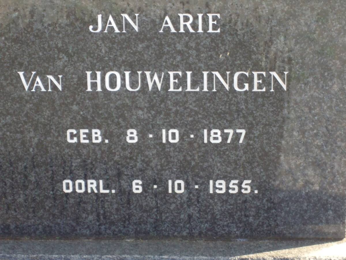 HOUWELINGEN Jan Arie, van 1877-1955