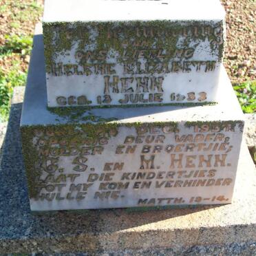 HENN Helene Elizabeth 1933-1937