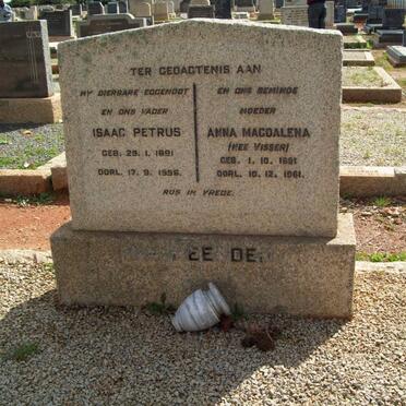 HEERDEN Isaac Petrus, van 1891-1956 &amp; Anna Magdalena VISSER 1891-1961