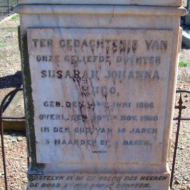 HUGO Susarah Johanna 1886-1900