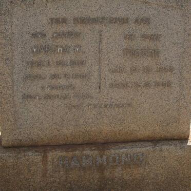 HAMMOND Martha M. 1881-1962 :: HAMMOND Pieter 1909-1959