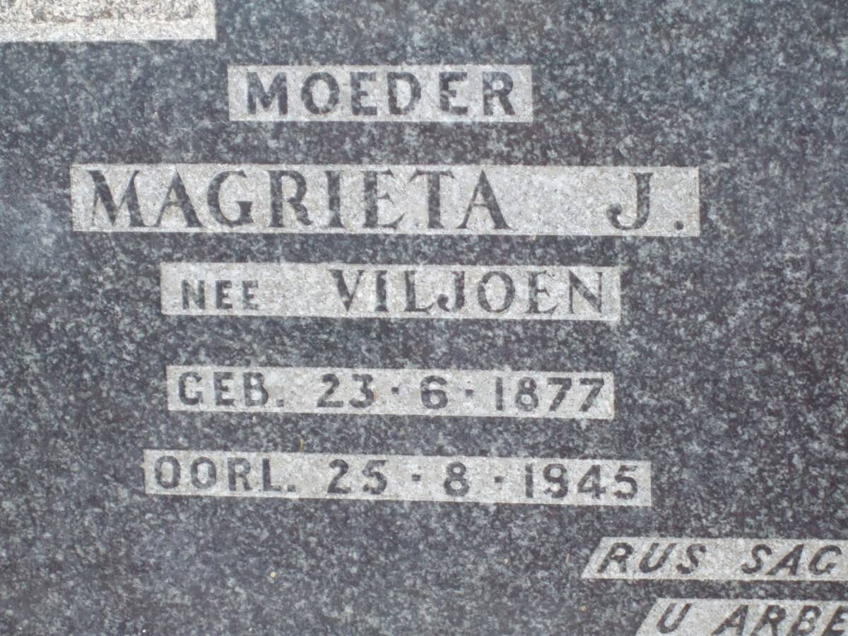 JACOBS Stephanus C. 1861-1951 &amp; Magrieta J. VILJOEN 1877-1945