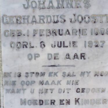 JOOSTE Johannes Gerhardus 1888-1937