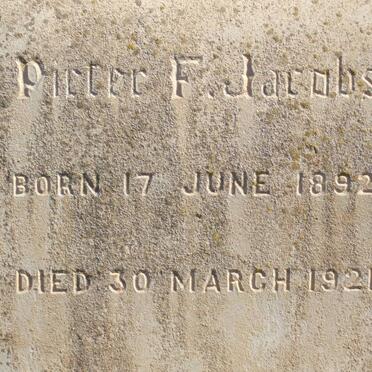 JACOBS Pieter F. 1892-1921