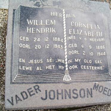 JOHNSON Willem Hendrik 1884-1943 &amp; Cornelia Elizabeth V.D. HEEVER 1886-1944
