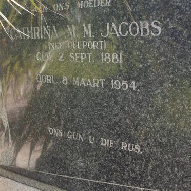 JACOBS Cathrina M.M. nee DELPORT 1881-1954