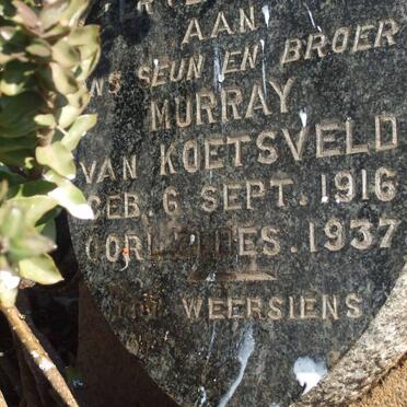 KOETSVELD Murray, van 1916-1937