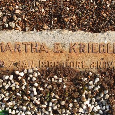 KRIEGLER Martha E. 1866-1935