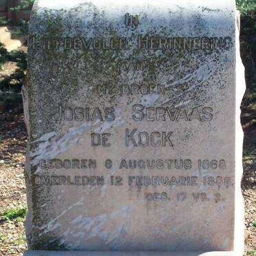 KOCK Josias Servaas, de 1868-1886
