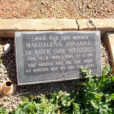 KOCK Magdalena Johanna, de nee WENTZEL 1896-1951