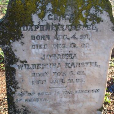 KARSTEL Grace Daphne 1898-1901 :: KARSTEL Johanna Wilhelmina 1893-1905