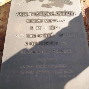 KUYS Anna Francina nee MEIRING -1891