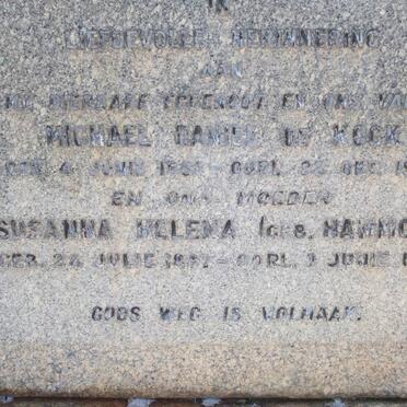 KOCK Michael Daniel, de 1881-193? &amp; Susanna Helena HAMMOND 1882-1950
