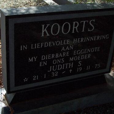 KOORTS Judith S. 1932-1975