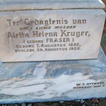 KRUGER J.J.N. 1814-1903 &amp; Aletta Helena FRASER 1855-1928