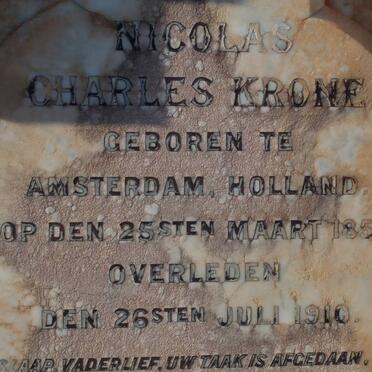 KRONE Nicolas Charles 1854-1910 &amp; Johanna Philippina MORKEL 1859-1933