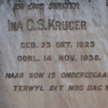 KRUGER Ina C.S. 1923-1938