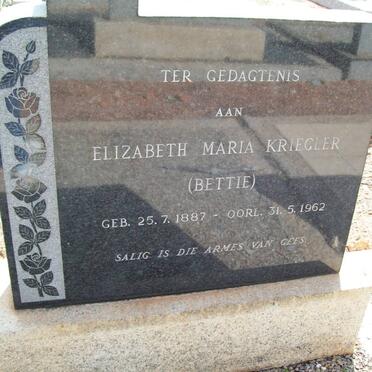 KRIEGLER Elizabeth Maria 1887-1962