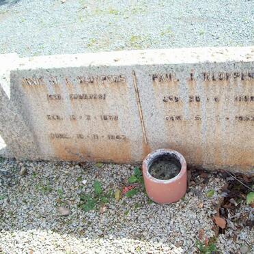 KLOPPERS Paul J. 1859-1952 &amp; Annie H.E. EDWARDS 1869-1943