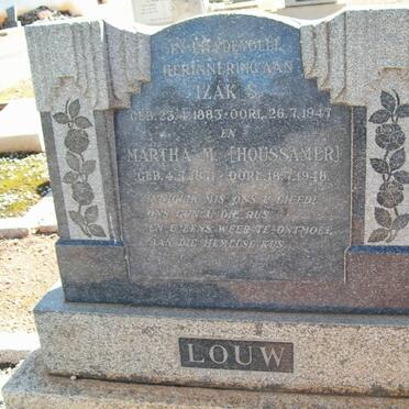 LOUW Izak S. 1883-1947 &amp; Martha M. HOUSSAMER 1871-1948