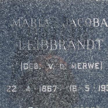 LEIBBRANDT Maria Jacoba nee V.D. MERWE 1867-1933