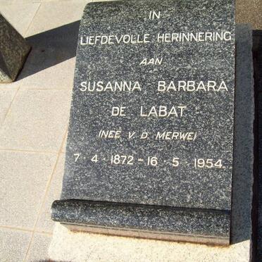 LABAT Susanna Barbara, de nee V.D, MERWE 1872-1954