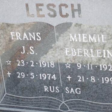 LESCH Frans J.S. 1918-1974 &amp; Miemie Eberlein 1922-1991
