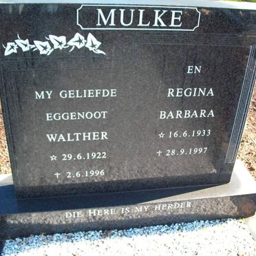 MULKE Walther 1922-1996 &amp; Regina Barbara 1933-1997