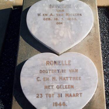 MATTHEE Ronelle 1946-1946 :: VAN NIEKERK seuntjie -1935