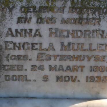 MULLER Anna Hendrina Engela nee ESTERHUYSE 1886-1932