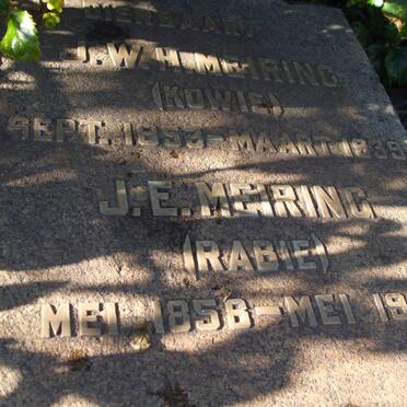 MEIRING J.W. 1853-1939 :: MEIRING J.E. nee RABIE 1858-1946