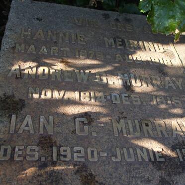 MEIRING Hannie 1878-1918 :: MURRAY Andrew C. 1914-1915 :: MURRAY Ian C. 1920-1921