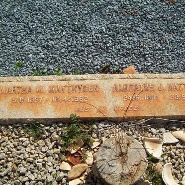 MATTHYSEN Albertus J. 1891-1958 &amp; Martha M. 1897-1962