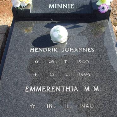 MINNIE Hendrik Johannes 1940-1994 &amp; Emmerentia M.M. -1940-