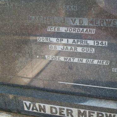 MERWE Rachel J., van der nee JORDAAN -1941