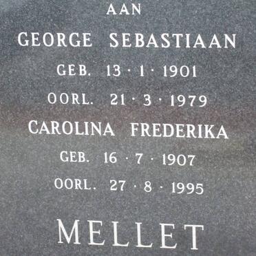 MELLETT George Sebastiaan 1901-1979 &amp; Carolina Frederika 1907-1995