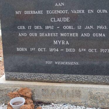 MARAIS Claude 1892-1963 &amp; Myra 1894-1973