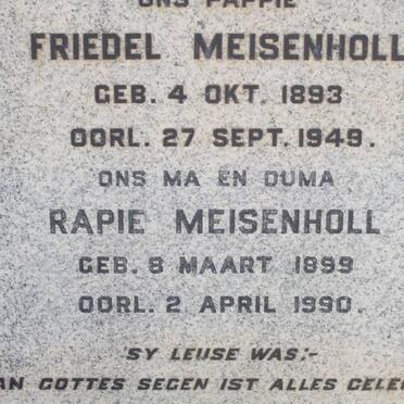 MEISENHOLL Friedel 1893-1949 &amp; Rapie 1899-1990